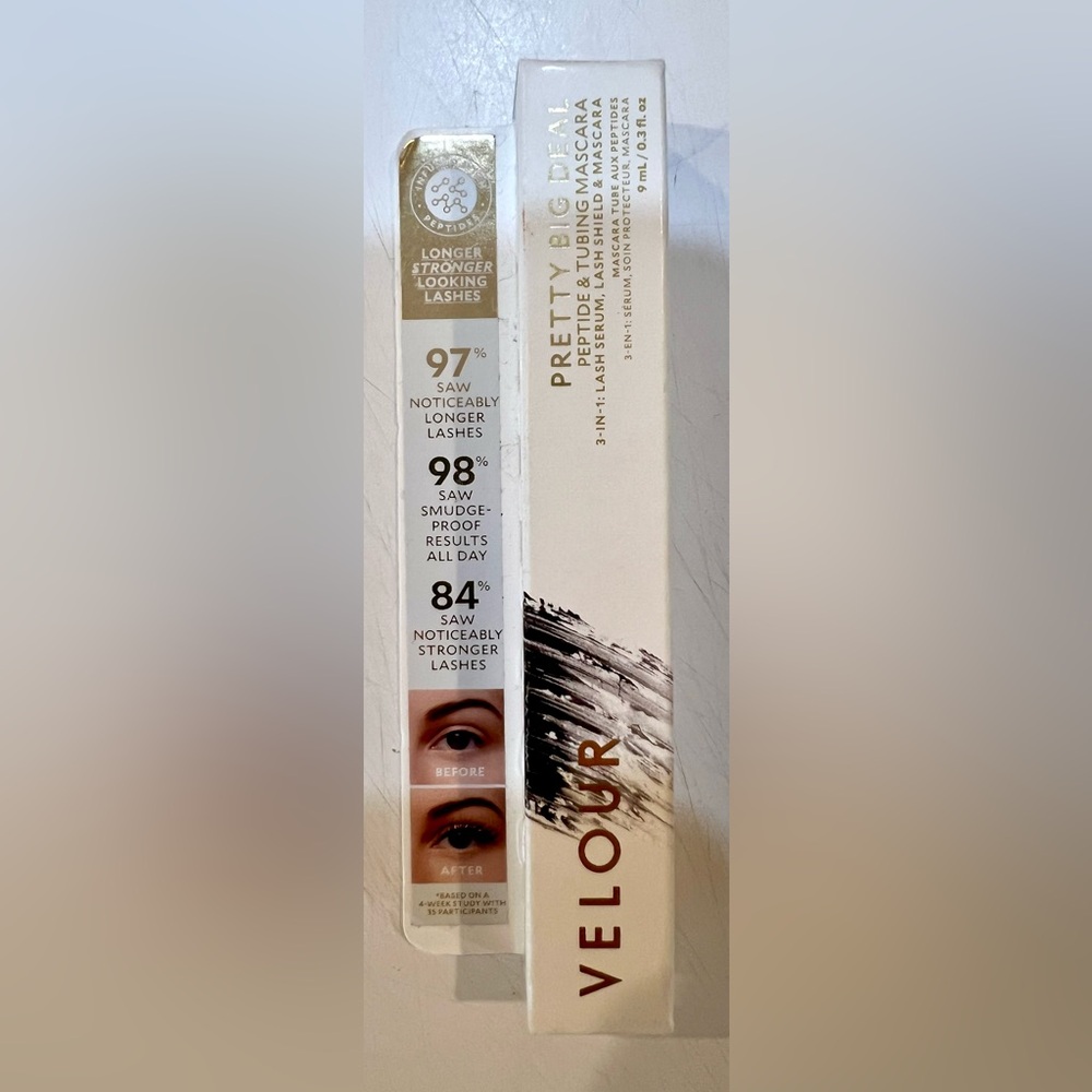 VELOUR Pretty Big Deal Peptide & Tubing Mascara BLACK New In Sealed Box
